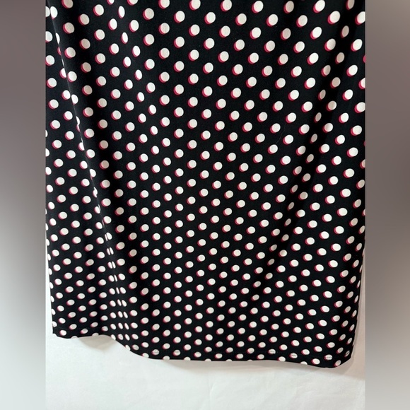 Tommy Hilfiger Women Polka Dot Bell Sleeve Sheath Midi Dress Black White Size 2 - Picture 6 of 11